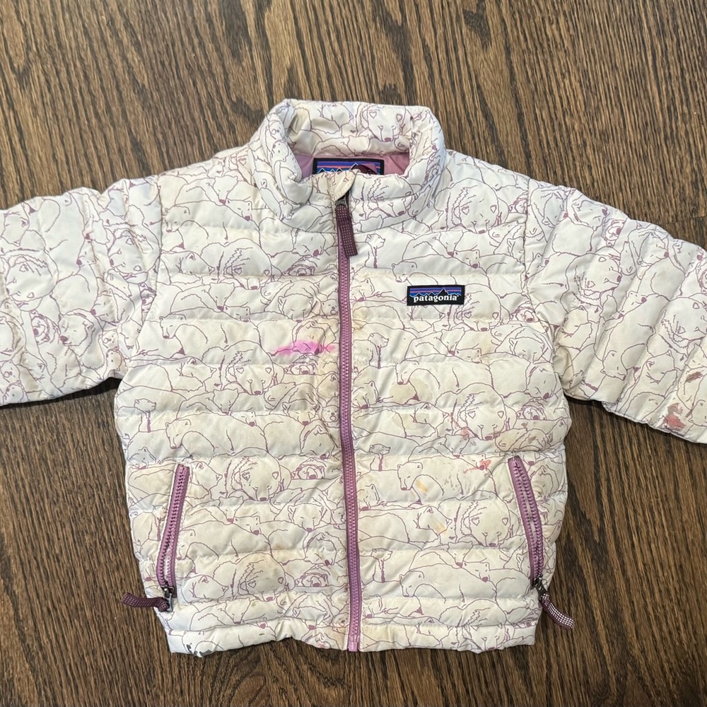 Patagonia Kids' Purple and White Animal Print Jacket